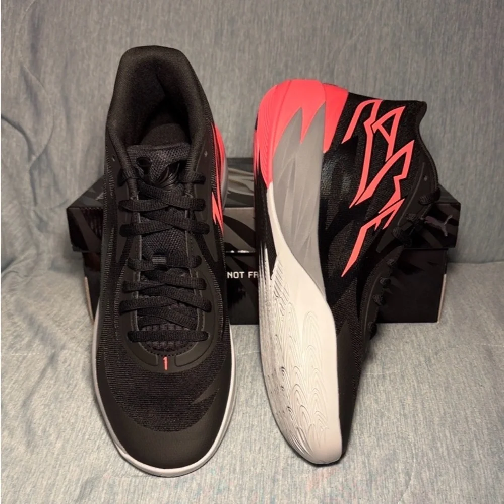 Men’s Puma LaMelo Ball MB .02 Basketball Black/Orange Sunset Glow 10.5 - Picture 6 of 14